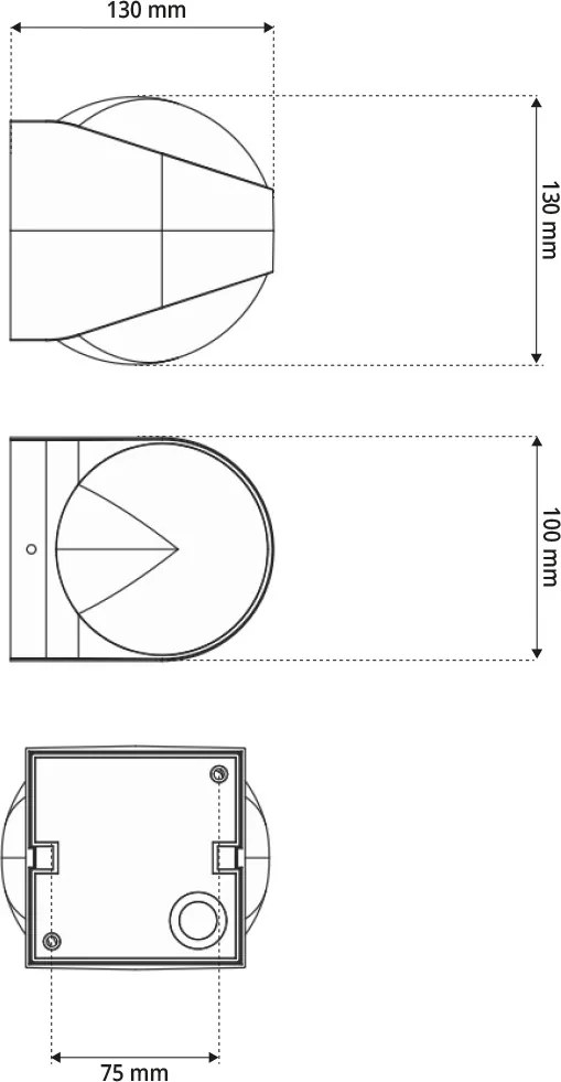 Applique LED 12W Bidirezione Curvo IP65 con LED Bridgelux - Nera