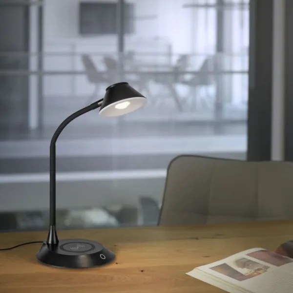 JUST LIGHT. 14414-18-LED Lampada da tavolo dimmerabile con ricarica PUCKI LED/4,5W/230V nera