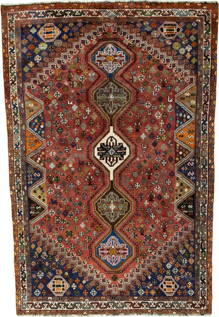 Shiraz Tappeto 240x160 Rosso (Iran) Annodato A Mano