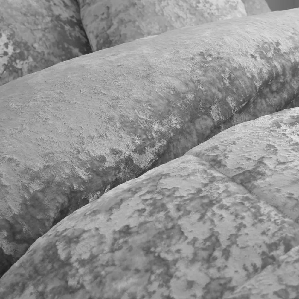 Biancheria da letto in velluto grigio per letto matrimoniale 200x200 cm Crushed - Catherine Lansfield