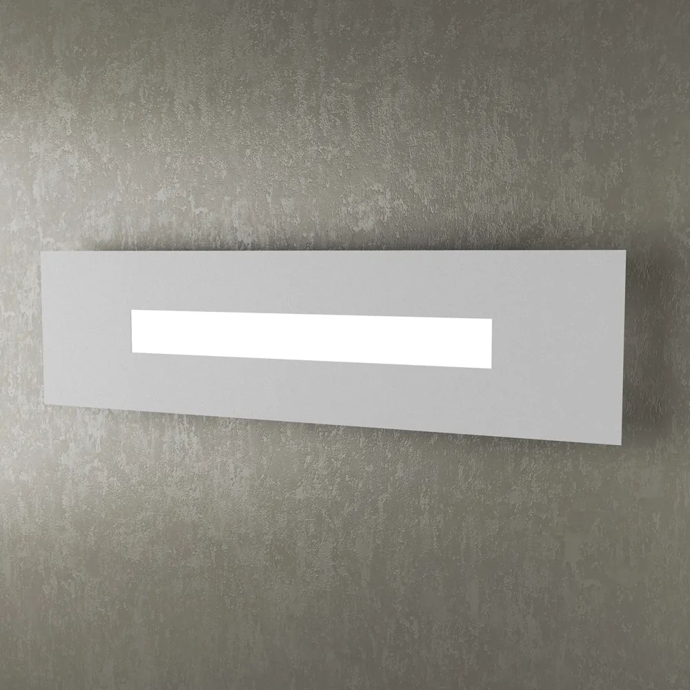 Applique Moderna Rettangolare Wally Metallo Grigio 1 Luce 2G11 56Cm