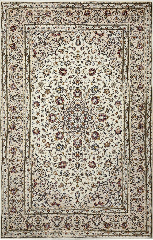 Kashan Tappeto 300 x 190 Beige (Iran) Annodato A Mano
