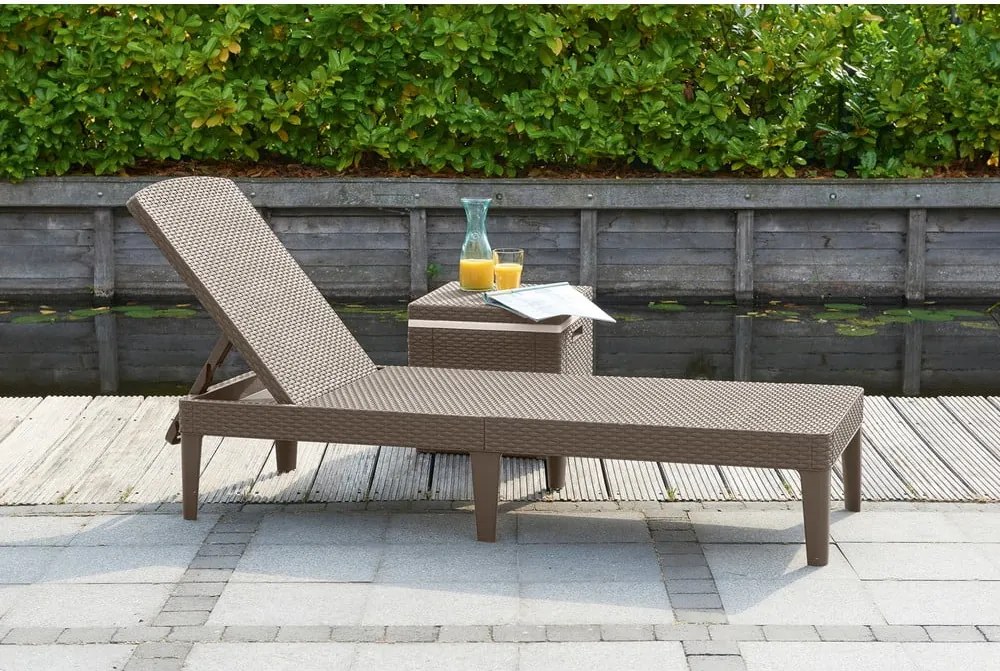 Lettino da giardino marrone in rattan artificiale Jaipur - Keter