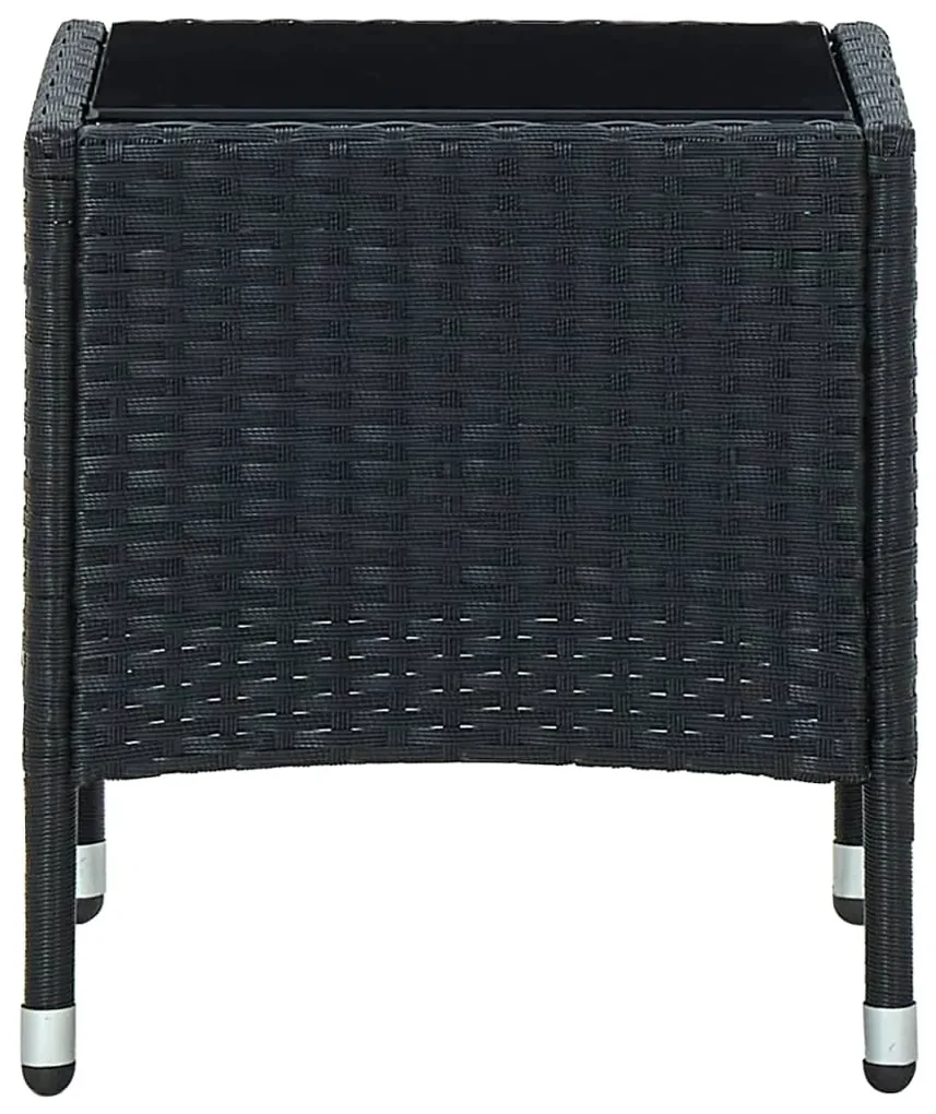 Tavolo da giardino nero 40x40x45 cm in polyrattan