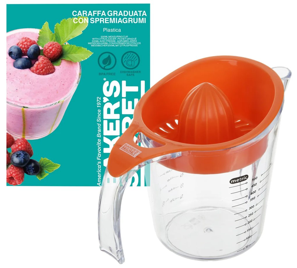 Caraffa graduata 500 ml con spremiagrumi - Baker's Secret