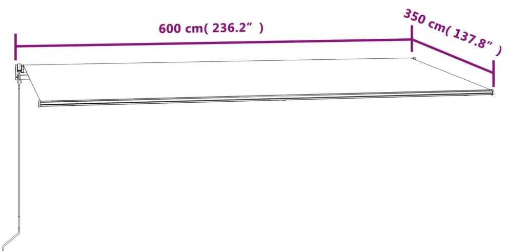 Tenda da Sole Retrattile Automatica 600x350 cm Crema