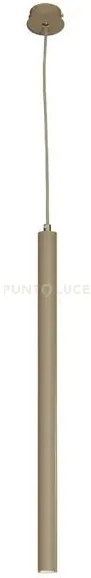 Sospensione tube in metallo tortora con fonte luminosa a led so.tub...