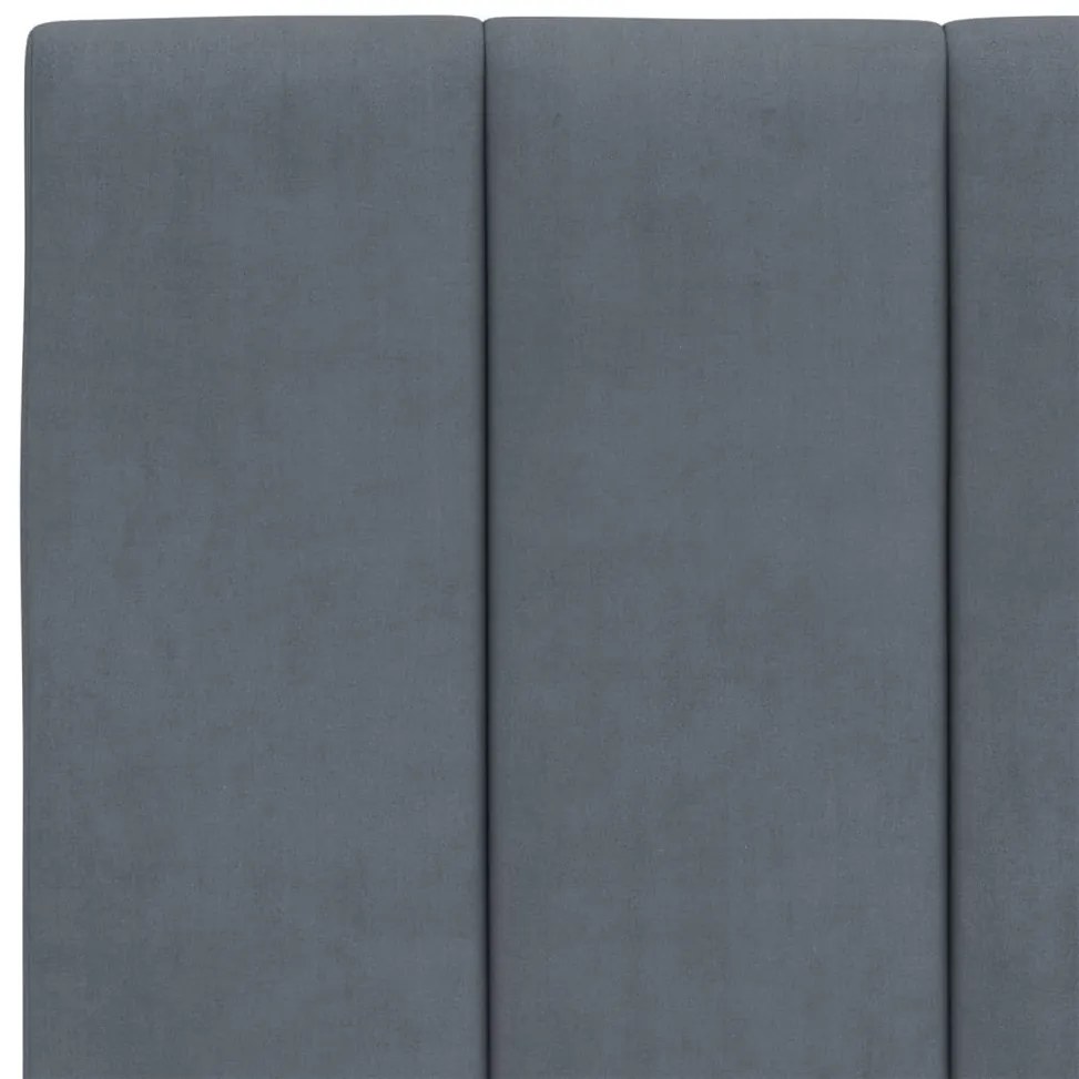 Giroletto con Testiera Grigio Scuro 140x190 cm in Velluto