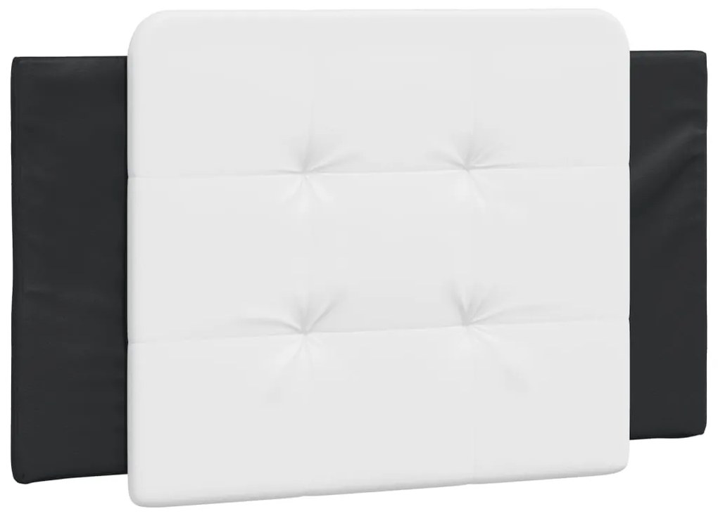 Letto con materasso nero e bianco 80x200 cm in similpelle