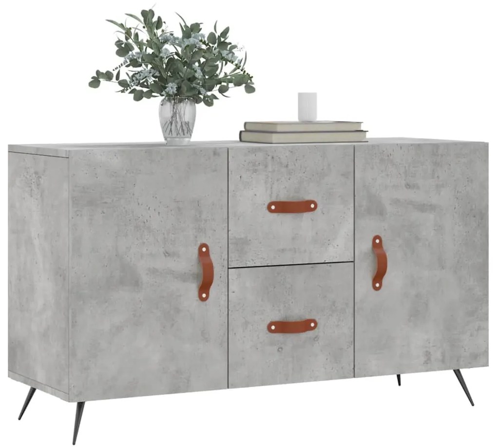 Credenza grigio cemento 100x36x60 cm in legno multistrato