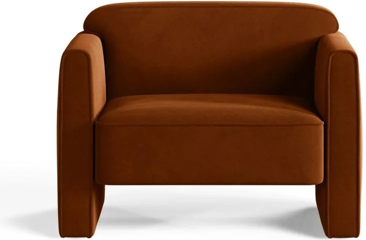 Poltrona color terracotta con rivestimento in velluto Abby – Micadoni