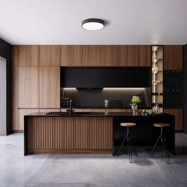 Plafoniera LED CLEO 24W 230V 3000K Ø30 cm nera