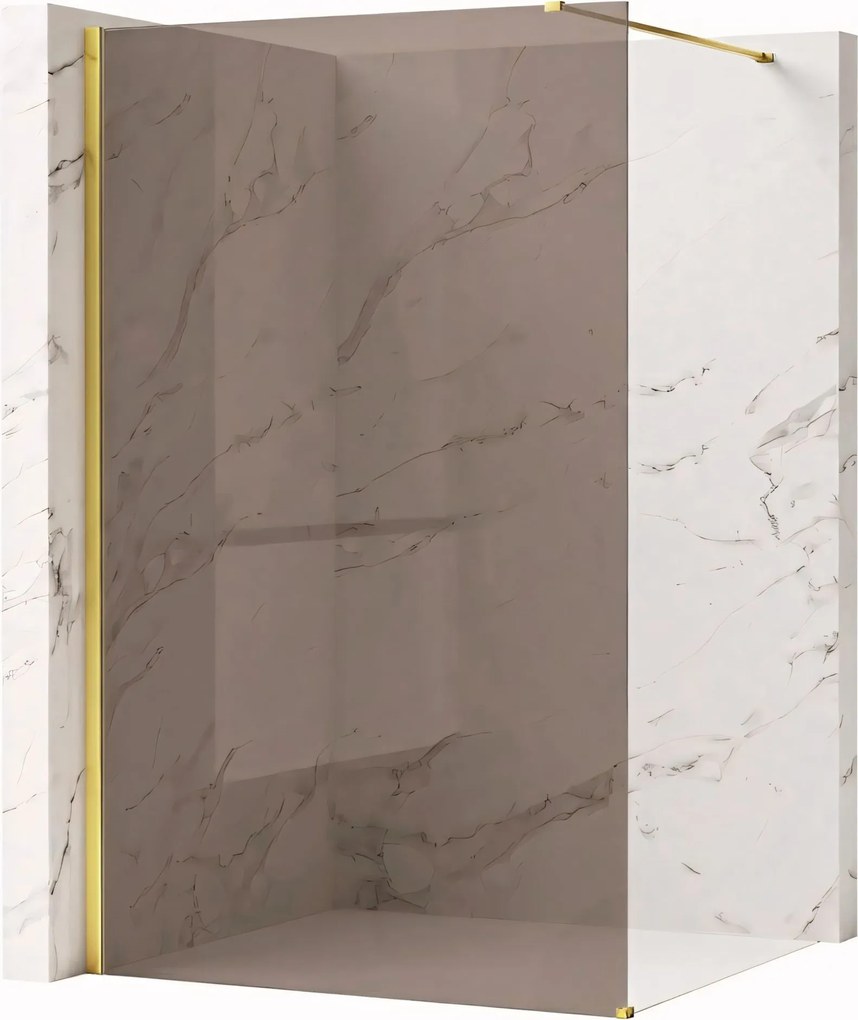 Parete doccia Rea Flexi Brown / Gold 80