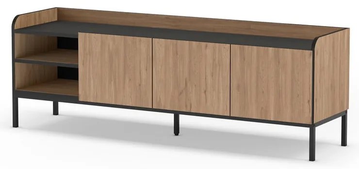 Mobile TV di colore naturale con effetto rovere 160x55x42 cm Adara – Marckeric