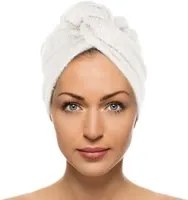 Asciugamano capelli turbante spugna bianco Basik