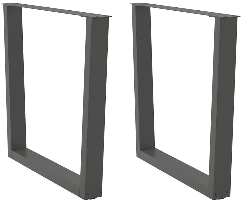 Gambe Tavolo Pranzo A V 2 Pz Antracite 80x(72-73,3)cm Acciaio /
