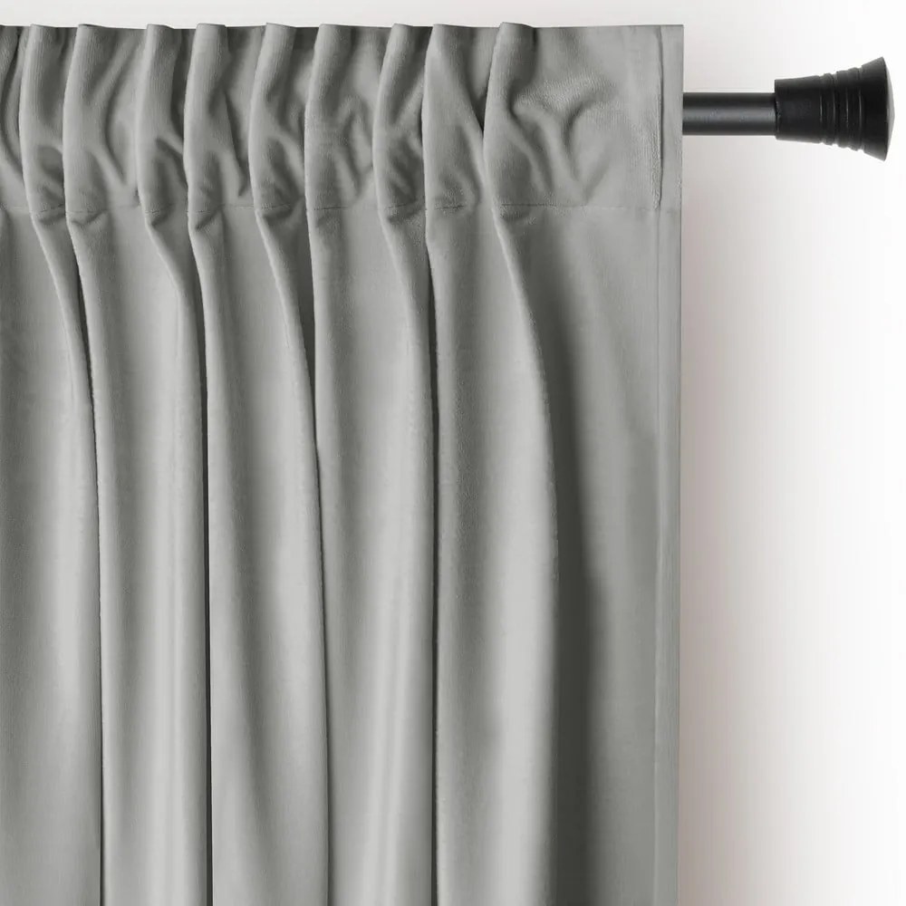 Tenda parzialmente oscurante grigio chiaro in velluto 140x270 cm Pleat – Restilo