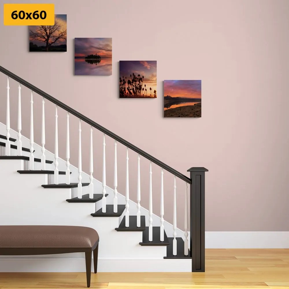 Set di quadri – Natura piena di colori romantici