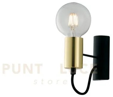 Applique a parete axon nera e oro 1 luce attacco e27 5x16x17cm