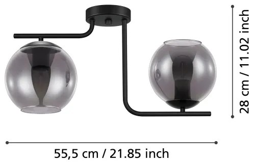 Eglo 98514 - Lampadario a plafone MAROJALES 2xE27/28W/230V
