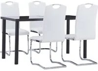 Set Sala da Pranzo 5 pz in Similpelle Bianco cod mxl 57599