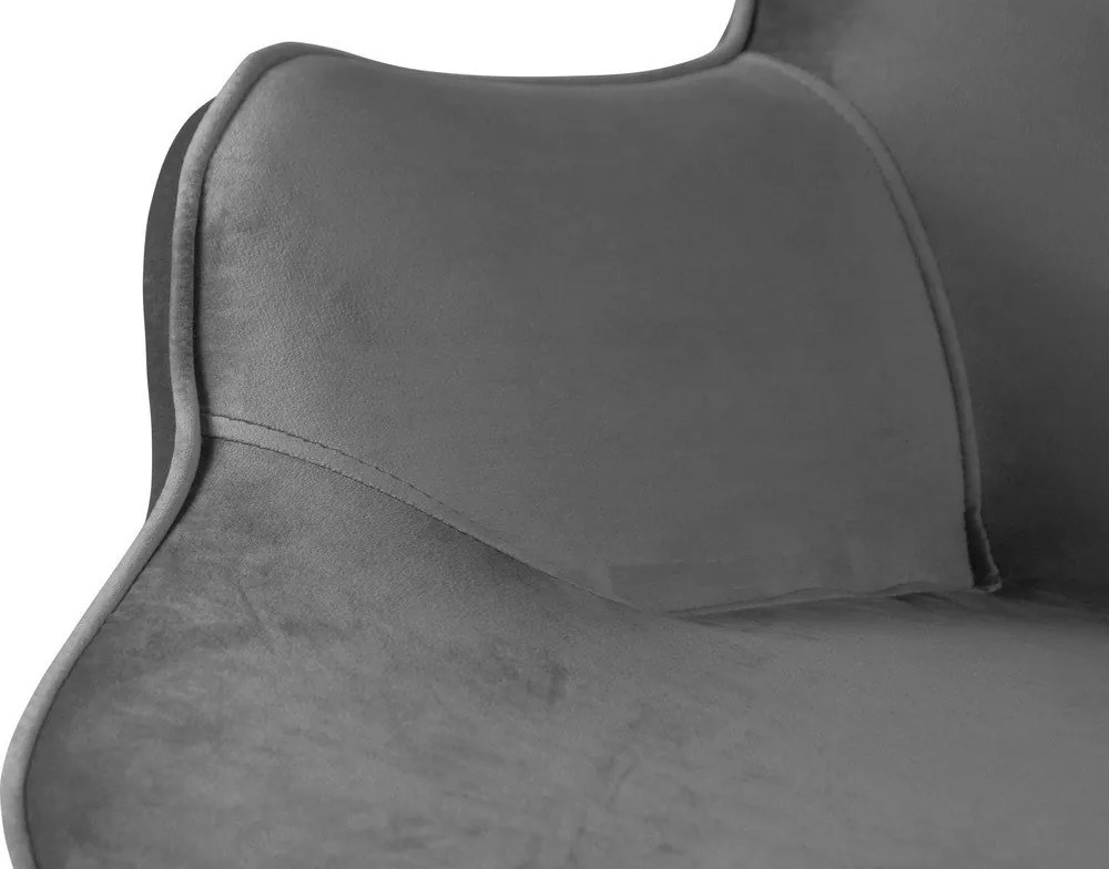 Poltrona grigia con rivestimento in velluto Niko – Ropez
