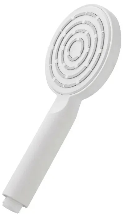 Doccetta tonda monogetto da 23,5 cm bianco opaco in ABS anticalcare Hidra