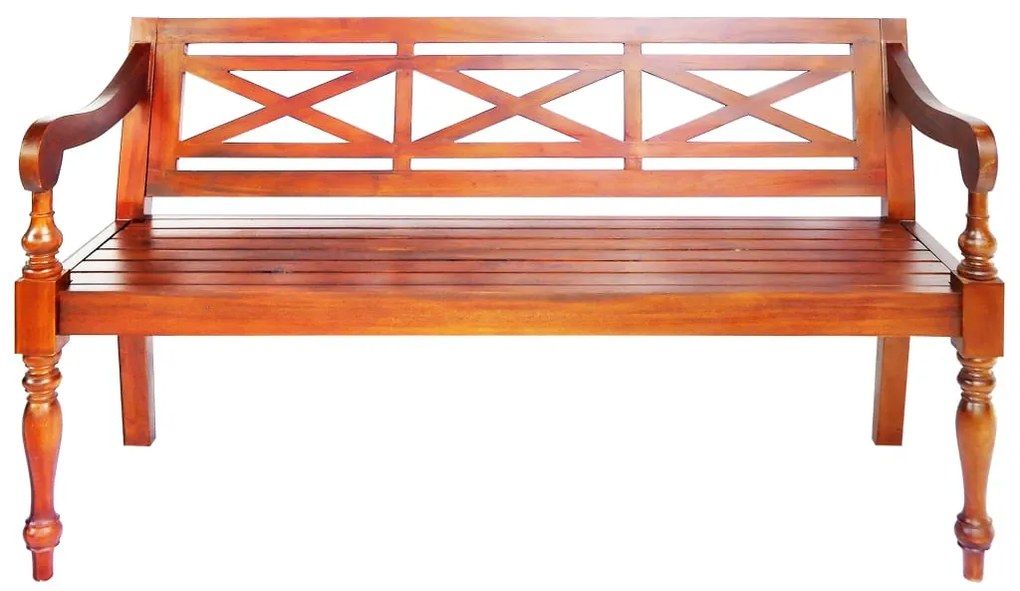 Panchina batavia 136 cm legno massello di mogano marrone scuro