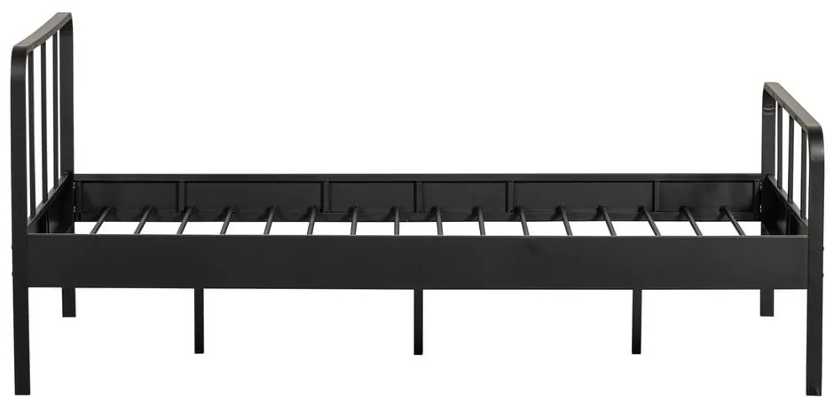 Letto singolo in metallo nero con griglia 120x200 cm Mees - WOOOD