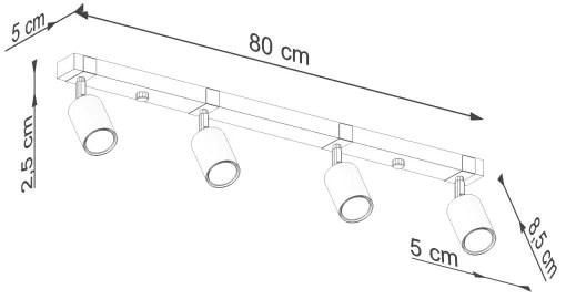 Sollux SL.1346 - Faretto FAGER 4xGU10/10W/230V nero