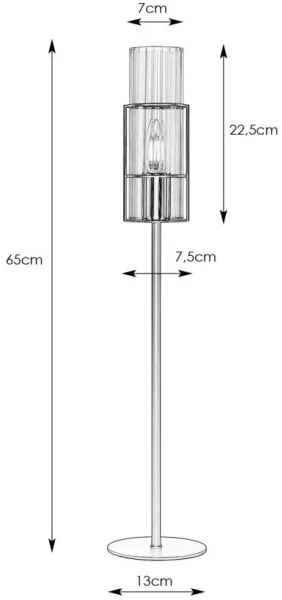 Markslöjd 108558 - Lampada da tavolo TUBO 1xE14/40W/230V 65 cm cromo lucido/clear