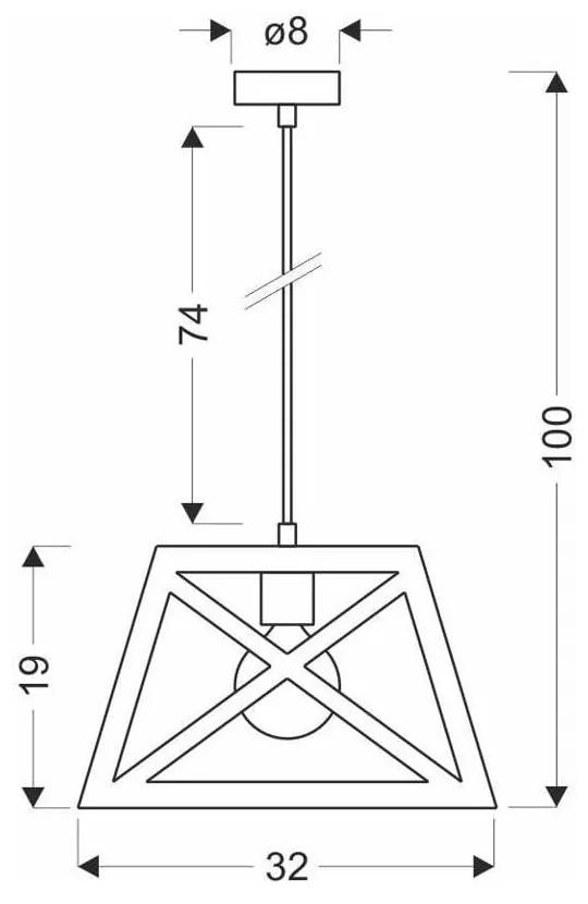 Lampada a sospensione in metallo nero 32x32 cm Origami - Candellux Lighting