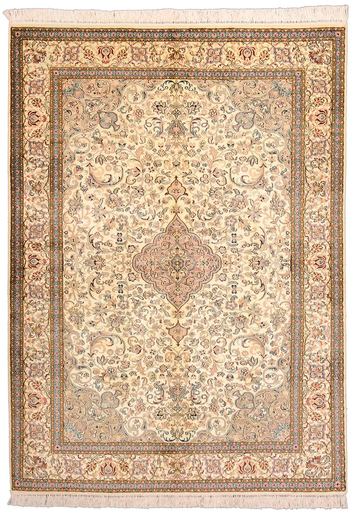 Cashmere Silk Tappeto orientale 130 x 180 Beige (Indian) Annodato A Mano