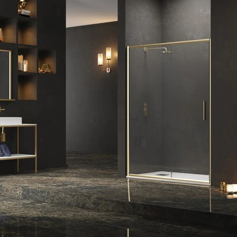 Kamalu - Nicchia doccia 130 cm colore oro opaco | KEF4000