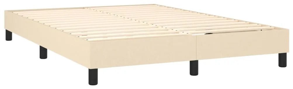 Letto a Molle con Materasso e LED Crema 140x190 cm in Tessuto