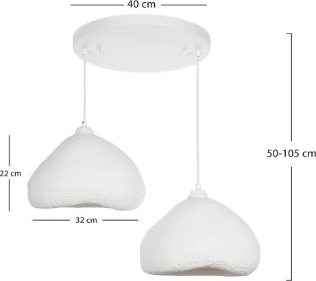 Brilagi - Lampada a sospensione con cavo WABI SABI 2xE27/40W/230V Ø 45 cm, bianco