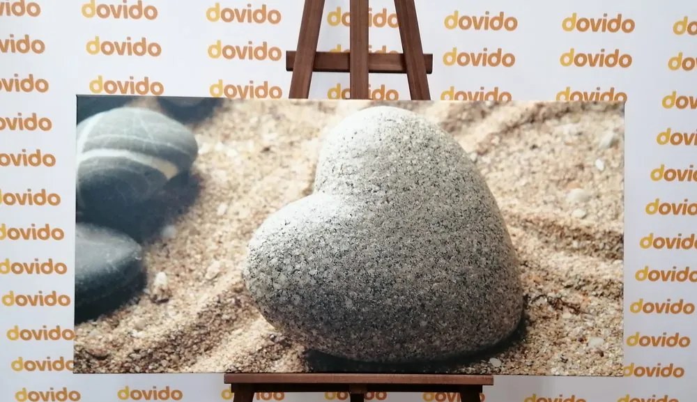 Stampa su tela – Pietra Zen a forma di cuore
