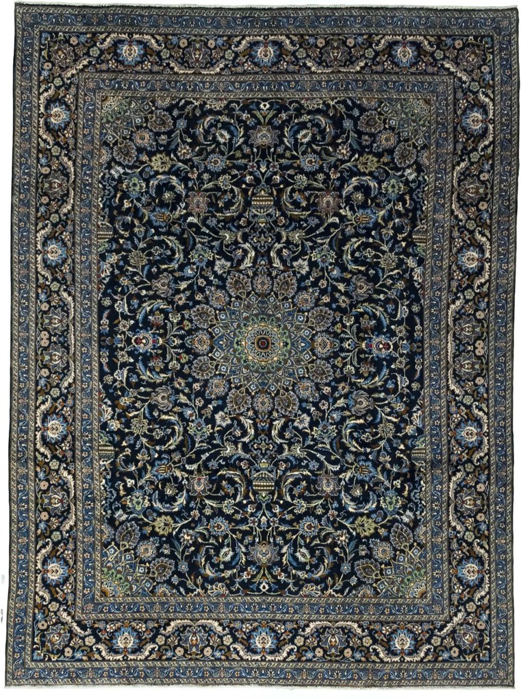 Kashmar Tappeto persiano 340x250 Blu (Iran) Annodato A Mano