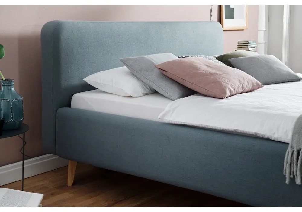Letto matrimoniale imbottito blu polveroso rete non inclusa 180x200 cm Mattis – Meise Möbel