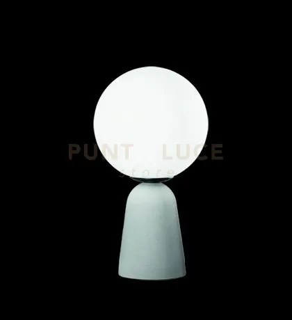 Lumetto rock cemento con vetro  bianco 1 luce attacco e14 d.15cm