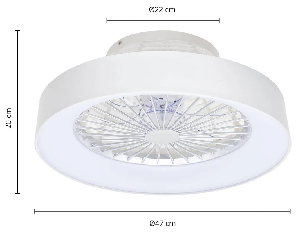 Starluna Circuma ventilatore a pale LED, bianco
