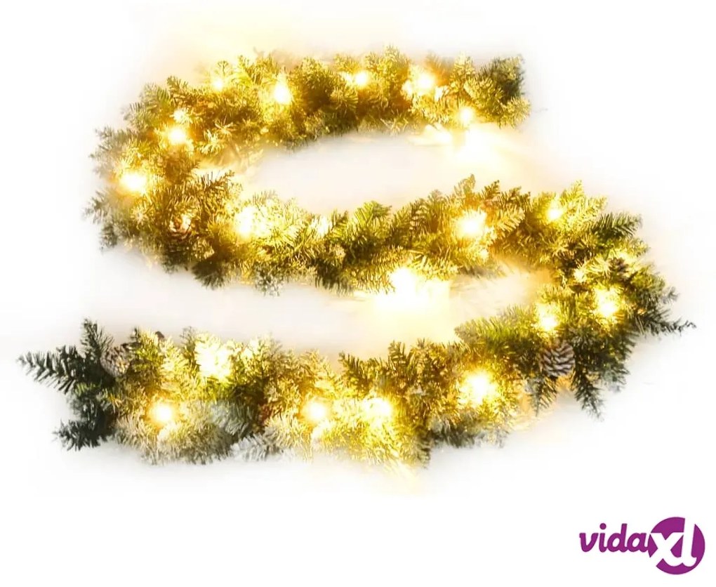 vidaXL Ghirlanda Natalizia con Luci a LED 2,7 m in PVC Verde