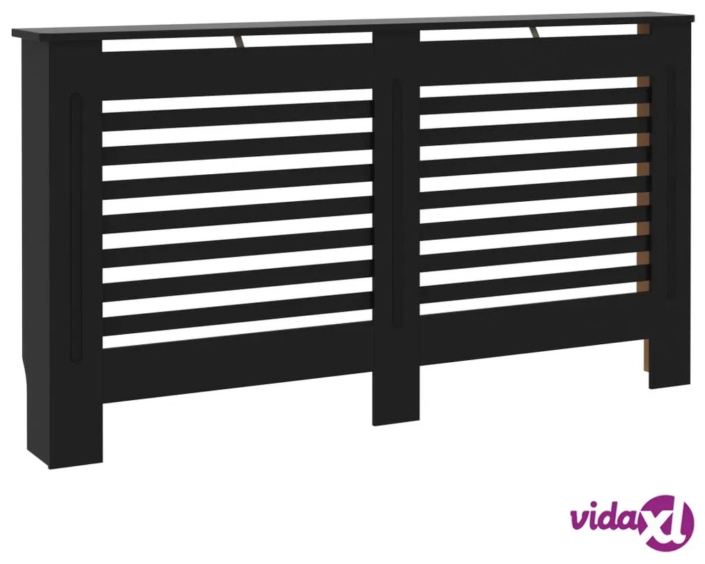 vidaXL Copertura per Radiatore Nera 152x19x81,5 cm in MDF