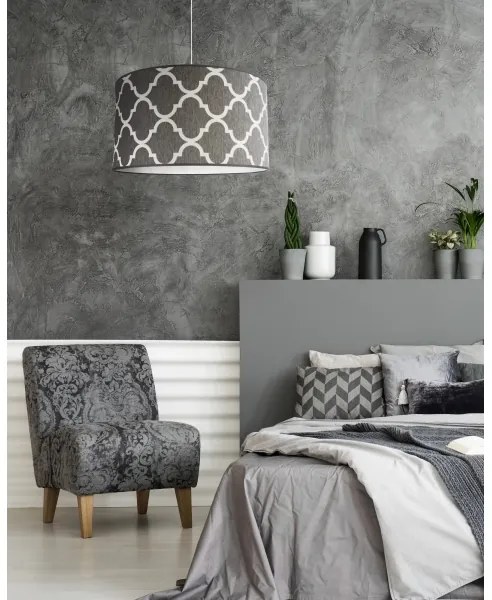 Duolla - Lampadario a sospensione con filo MAROKO 1xE27/40W/230V diametro 45 cm grigio/bianco