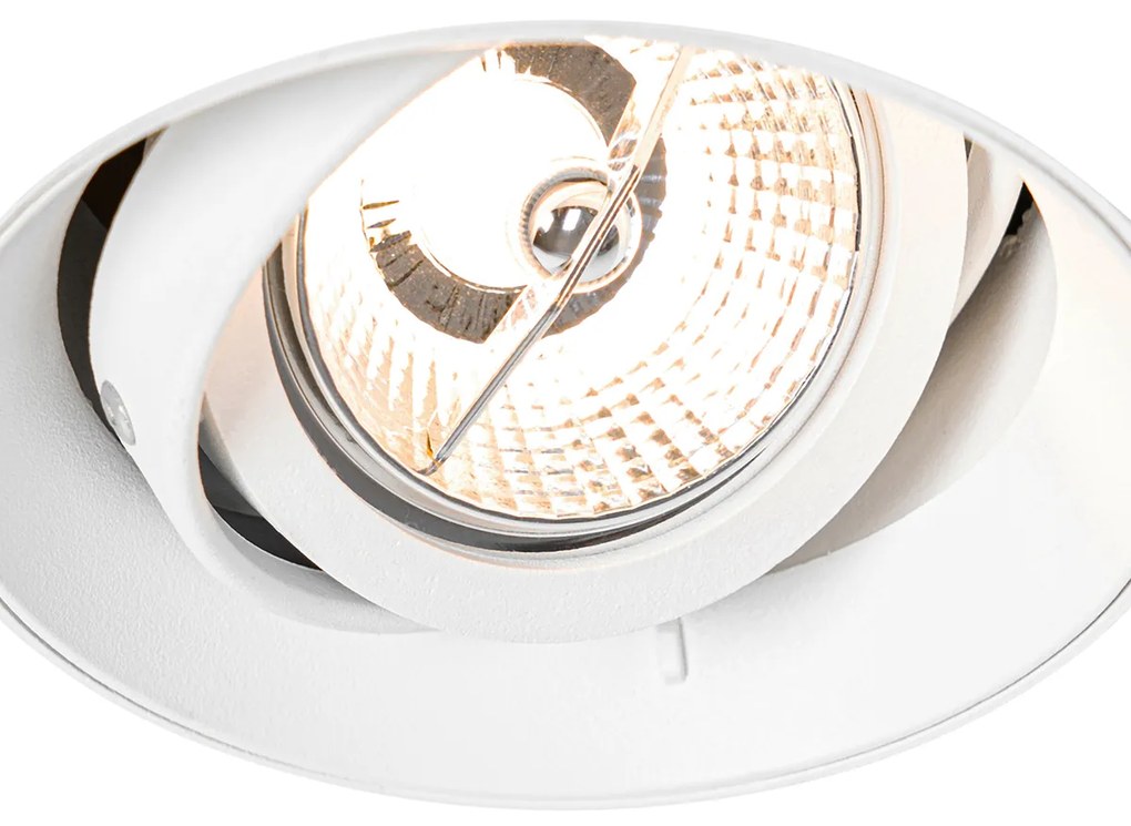 Faretto da incasso moderno bianco GU10 AR70 rotondo senza cornice - Oneon