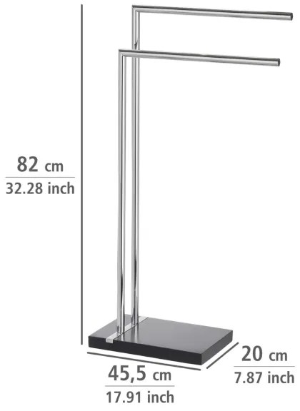 WENKO 20461100 - Porta asciugamani NOBLE 45,5x82 cm cromo/nero