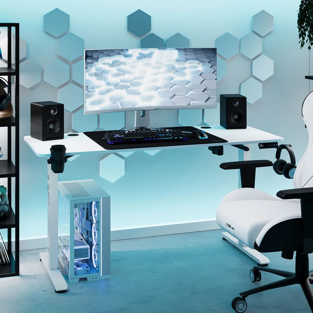 Scrivania Regolabile in Altezza Diablo X-Tensio 1400 Bianco