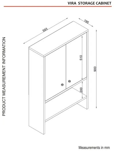 Pensile bagno VIRA 90x59 cm bianco