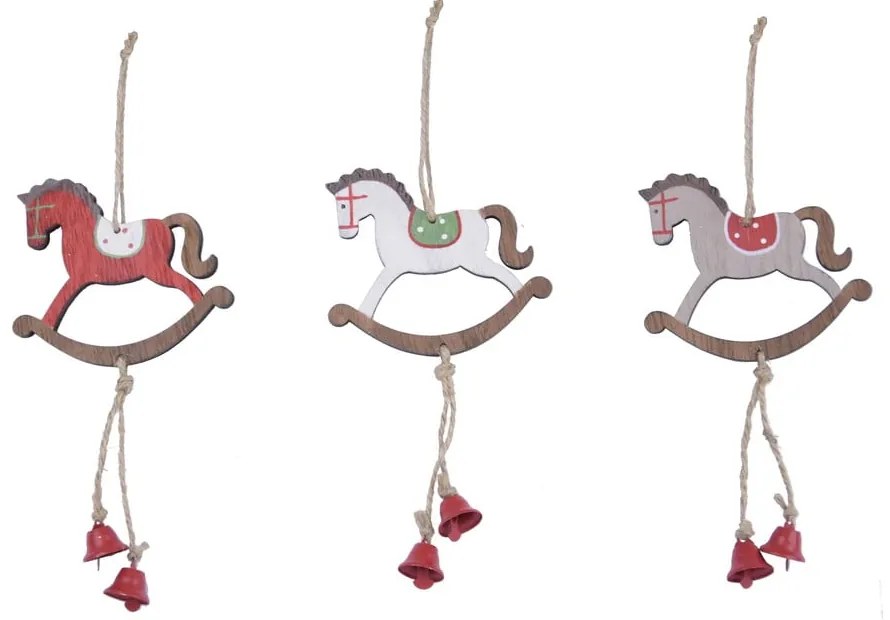 Set di 3 ornamenti pendenti con cavalli - Ego Dekor