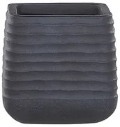 Vaso per piante grande in poliresina nera da esterno quadrato da giardino 28 x 27 cm resistente ai raggi UV